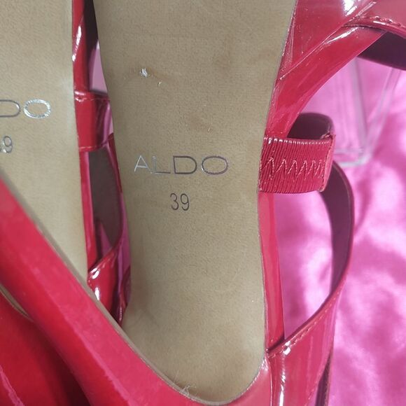 Aldo Women's SZ 8.5 Red Platform Stiletto Heels Size EU 39 . - Picture 3 of 11